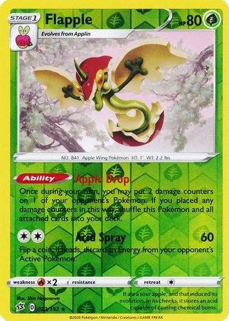 Flapple - 022/192 - Holo Rare Reverse Holo