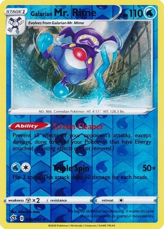 Galarian Mr. Rime - 038/192 - Rare Reverse Holo