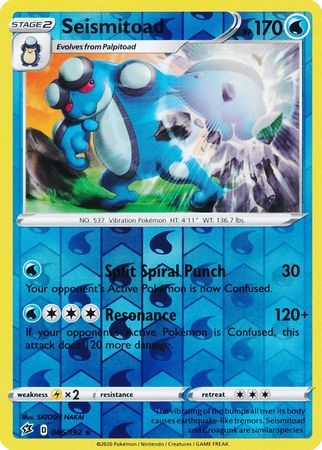 Seismitoad - 046/192 - Rare Reverse Holo