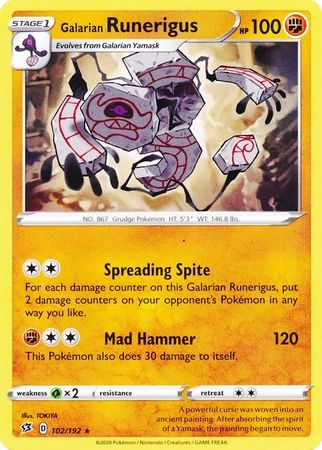 Galarian Runerigus - 102/192 - Rare