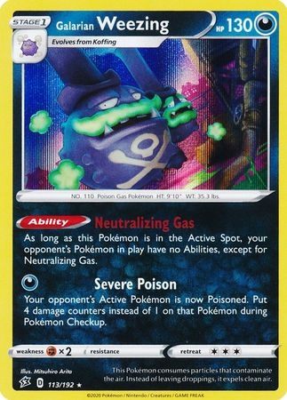 Galarian Weezing - 113/192 - Holo Rare