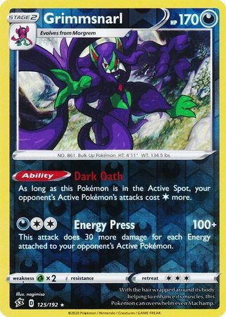 Grimmsnarl - 125/192 - Holo Rare Reverse Holo