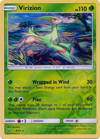 Virizion - 8/73 - Holo Rare Reverse Holo