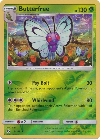 Butterfree - 3/149 - Rare Reverse Holo