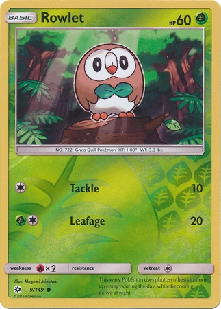 Rowlet - 9/149 - Common Reverse Holo