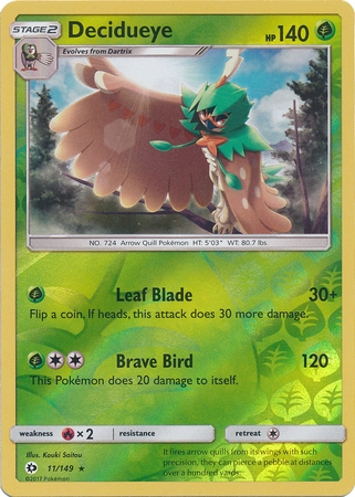 Decidueye - 11/149 - Rare Reverse Holo