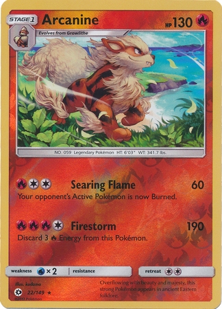 Arcanine - 22/149 - Rare Reverse Holo