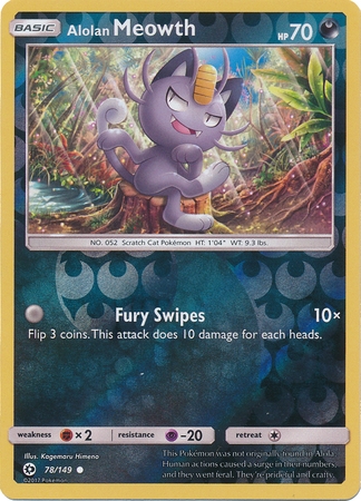 Alolan Meowth - 78/149 - Common Reverse Holo