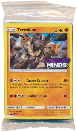 Terrakion - SM205 - S&M Unified Minds Pre-Release Promo Pack of 20 Cards