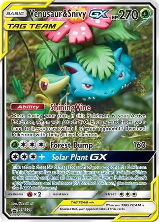 Venusaur & Snivy GX - SM229 - Alternate Art Promo