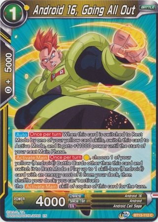 Android 16, Going All Out - BT13-112 - Common