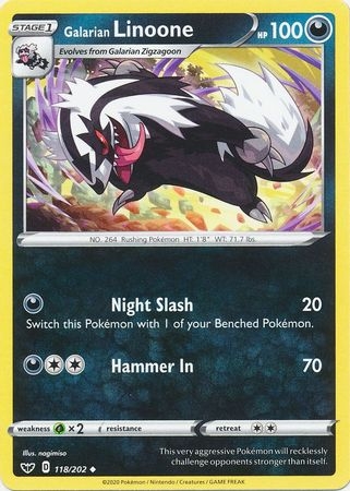 Galarian Linoone - 118/202 - Uncommon