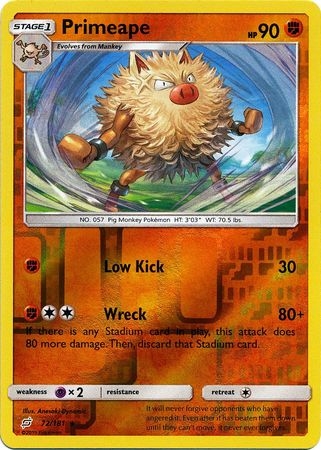 Primeape - 72/181 - Rare Reverse Holo