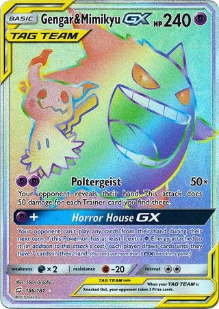 Gengar & Mimikyu GX - 186/181 - Hyper Rare