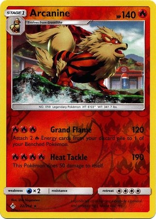 Arcanine - 22/214 - Holo Rare Reverse Holo