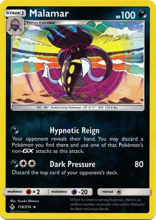 Malamar - 119/214 - Holo Rare Reverse Holo