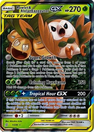 Rowlet & Alolan Exeggutor GX - 1/236 - Ultra Rare