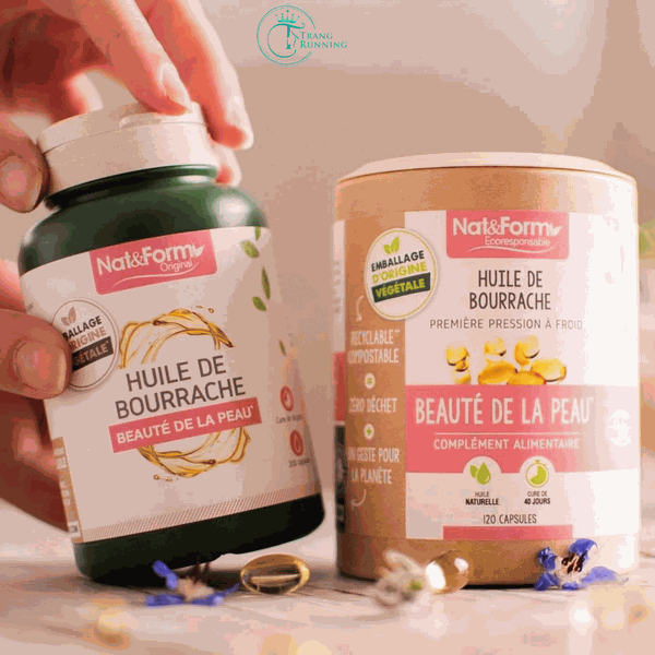 [Hàng Pháp] Viên uống tinh dầu hoa lưu ly Nat&Form Huile De Bourrache Onagre