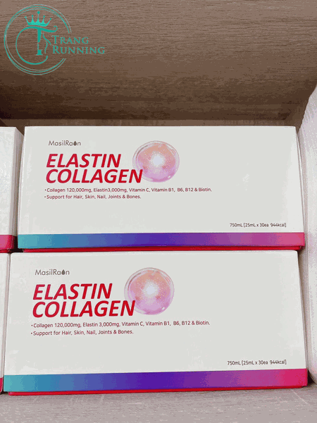 Nước Uống Elastin Collagen MasilRaon Hộp 30 Chai X 25ml Hỗ Trợ Dưỡng Da Móng Tóc