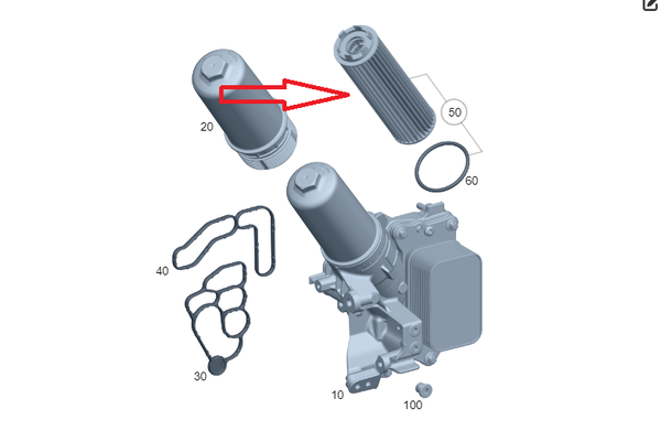 Lọc nhớt động cơ - PARTS KIT, FILT. INSERT -  A2541840600