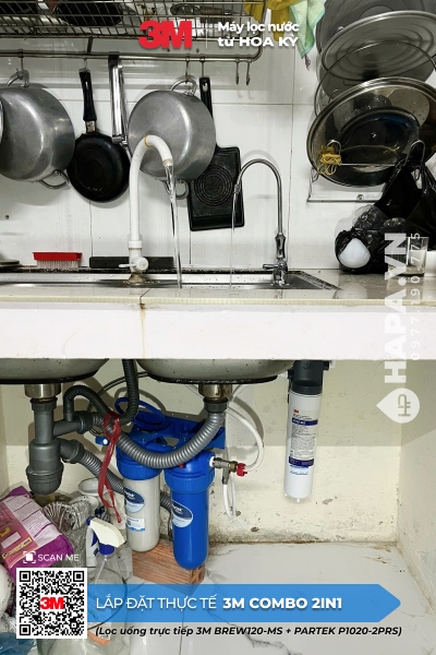 Máy Lọc Nước 3M 2-TRONG-1 lắp đặt tại Ba Son, Gò Vấp, TP HCM