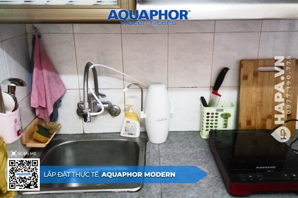 Máy Lọc Nước Để Bàn AQUAPHOR MODERN lắp đặt tại Chung Cư Bắc Sơn Hải Phòng