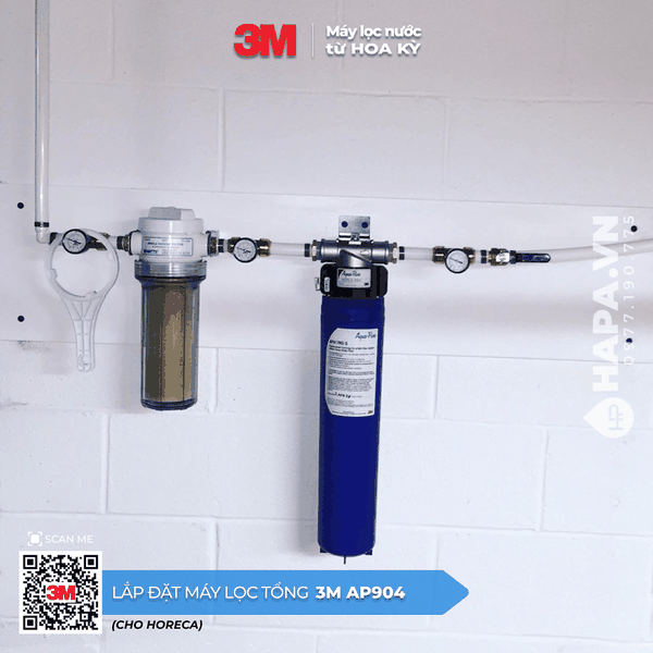 Máy Lọc Nước Đầu Nguồn 3M AP904 lắp đặt tại Nhà hàng, Quận 9, TP HCM