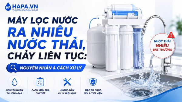 Máy lọc nước ra nhiều nước thải, chảy liên tục: Nguyên nhân & cách xử lý