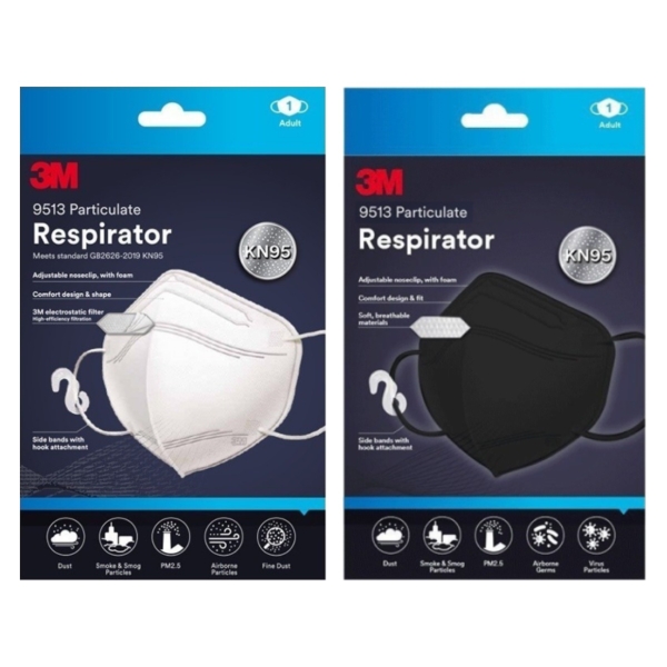 Khẩu Trang 3M KN95 9513 (Hộp 20 cái) - Chính hãng 3M Singapore