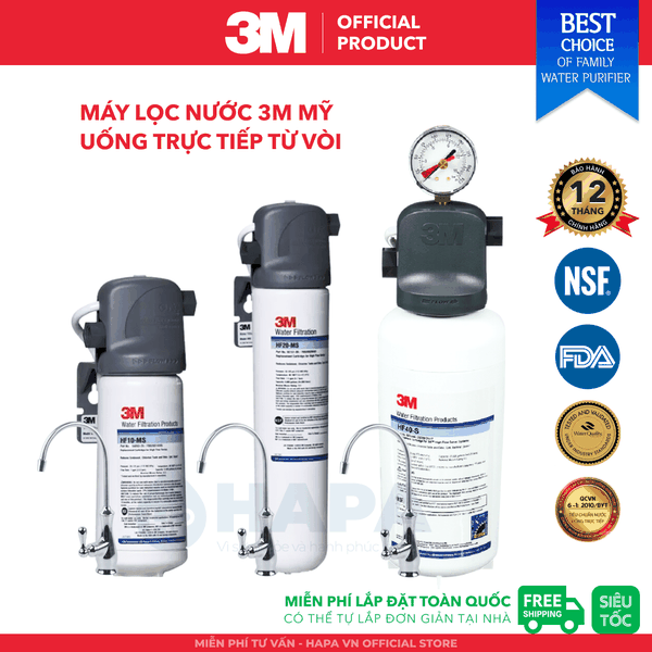 Máy Lọc Nước 3M Uống Trực Tiếp Từ Vòi, Không Dùng Điện - Nhập Khẩu Mỹ
