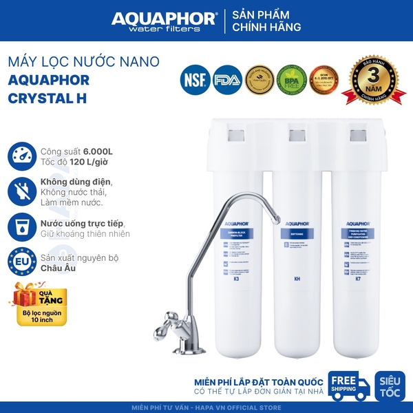Máy Lọc Nước AQUAPHOR CRYSTAL H Nano Aqualen™ - Nhập Khẩu Châu Âu