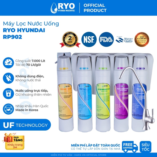 Máy Lọc Nước Uống RYO Hyundai RP901 Công nghệ UF - Nhập Khẩu Hàn Quốc
