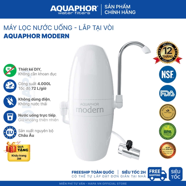 Thiết Bị Lọc Nước Tại Vòi AQUAPHOR MODERN Nano - Nhập Khẩu Châu Âu