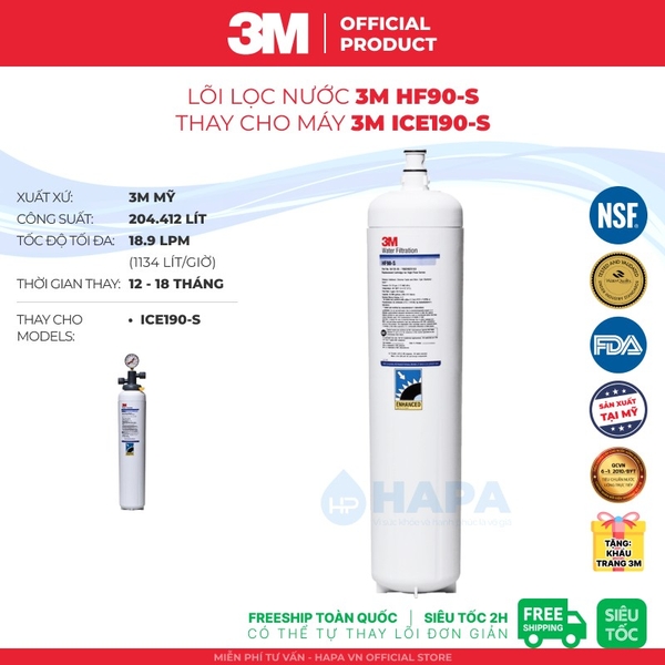 Lõi Lọc Nước 3M HF90-S Thay Cho Máy 3M ICE190-S - Nhập Khẩu 3M Mỹ