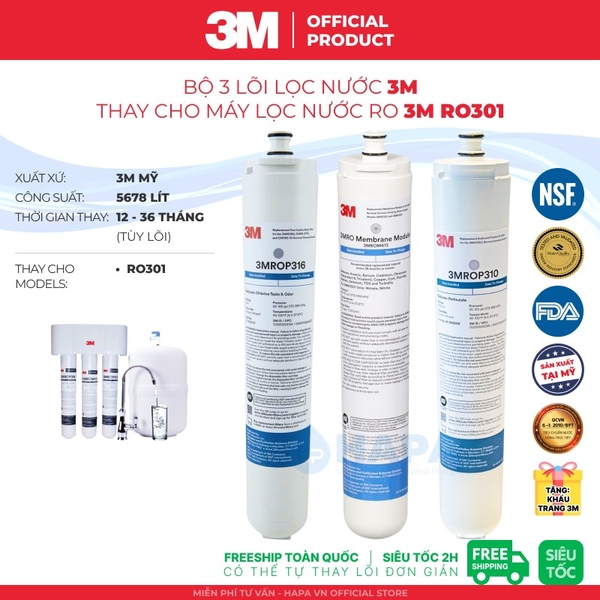 Lõi Lọc Nước 3M Made in USA, Đầy Đủ Models - Nhập Khẩu Mỹ