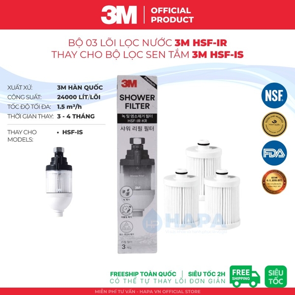 Bộ Lọc Nước Vòi Sen Tắm 3M HSF-IS - Nhập Khẩu Hàn Quốc