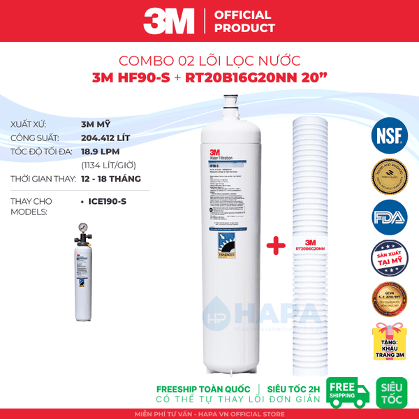 Lõi Lọc Nước 3M HF90-S Thay Cho Máy 3M ICE190-S - Nhập Khẩu 3M Mỹ
