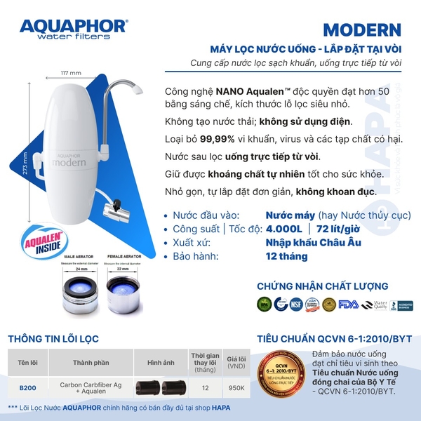 Máy Lọc Nước Uống Để Bàn 3M CTM-02, DIY Tự Lắp Dễ Dàng, Không Khoan Đục