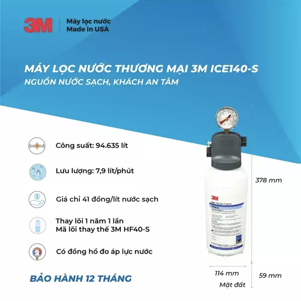 Máy Lọc Nước 3M ICE140-S Nước Uống Trực Tiếp Từ Vòi - Nhập Khẩu Mỹ