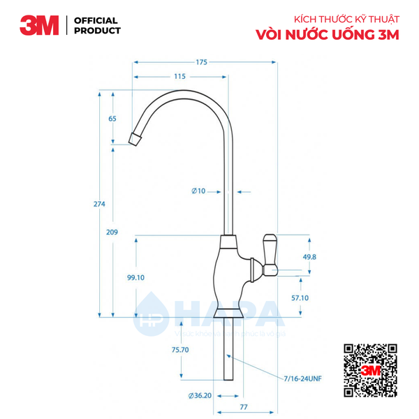 Vòi Nước Uống 3M Cao Cấp - Nhập Khẩu Nguyên Bộ