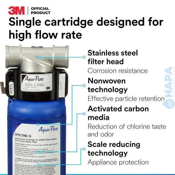 Máy Lọc Nước Đầu Nguồn 3M AP904 Kèm Lọc Thô 3M 20" - Nhập Khẩu Nguyên Bộ Mỹ
