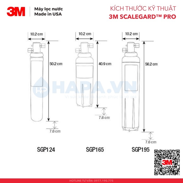 Máy Làm Mềm Nước 3M SGP124BN-T, SGP165BN-T, SGP195BN-T SCALEGARD™ PRO