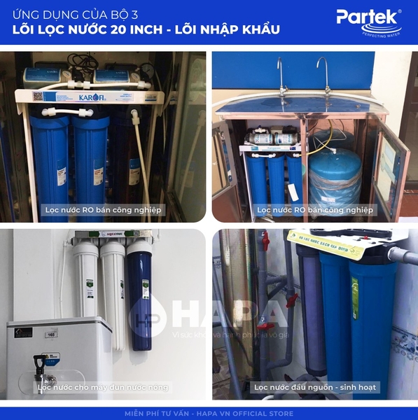 Bộ 3 Lõi Lọc Nước 20 inch Số 1 2 3 Cao Cấp - Hàng Nhập Khẩu