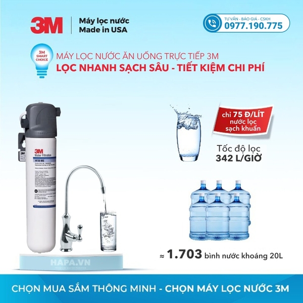 Máy Lọc Nước 3M BREW120-MS Uống Trực Tiếp Từ Vòi - Nhập Khẩu Mỹ