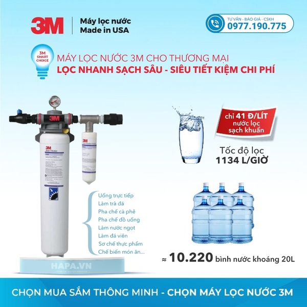 Máy Lọc Nước 3M DP190 Chuyên Dùng Quán Cà Phê, Nhà Hàng - Nhập Khẩu Mỹ
