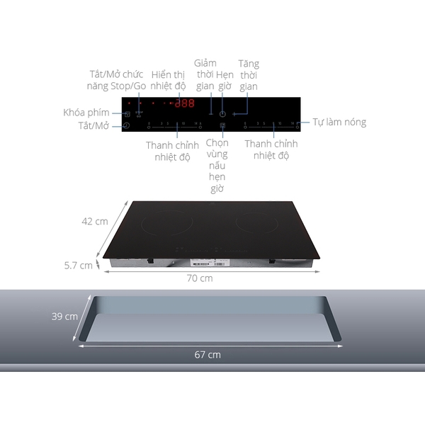 Bếp Điện Âm Electrolux EHC7240BA - 2 vùng nấu