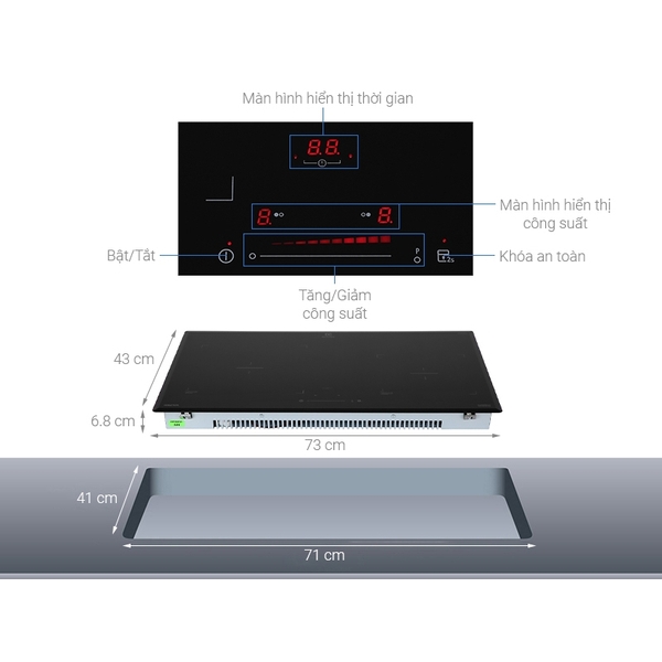 Bếp Từ Electrolux EHI7325BA - Nhập khẩu Tây Ban Nha, 2 vùng nấu
