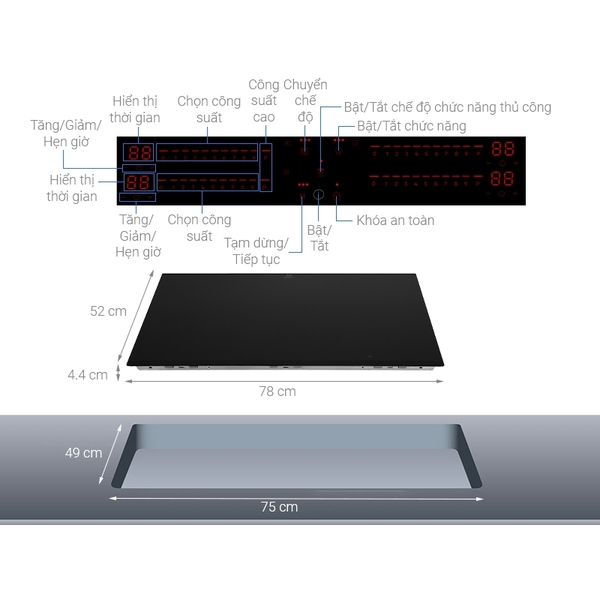 Bếp Từ Âm Electrolux EIP8546 - Nhập khẩu CHLB Đức, 4 vùng nấu