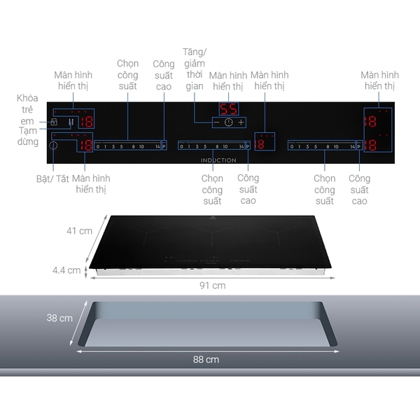 Bếp Từ Electrolux EIT913 Nhập khẩu CHLB Đức - 3 vùng nấu