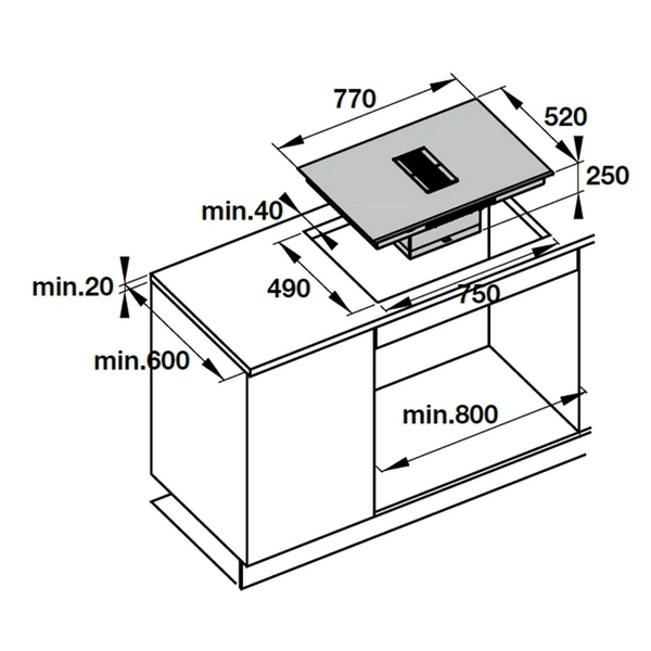 Bếp Từ Kết Hợp Hút Mùi Hafele IHH77A 539.66.822